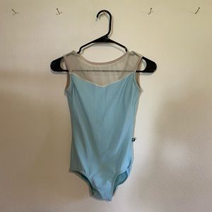Baby blue scoop back leotard